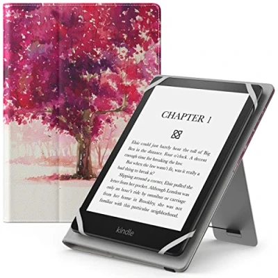 Afbeelding van MoKo Universal Case for 6&quot;,6.8&quot;,7&quot; Kindle eReaders Kindle/Kobo/Voyaga/Lenovo/Sony E Book Reader, Lightweight PU Leather Folio Shell Cover Case, with Hand Strap/Kickstand, Watercolor Scenery