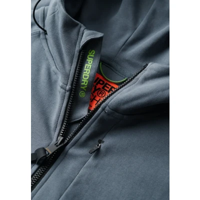 Afbeelding van Superdry Mannen Tech Hoodie met Logo, Rits en Losse Pasvorm Blauw Grootte: Xxxl
