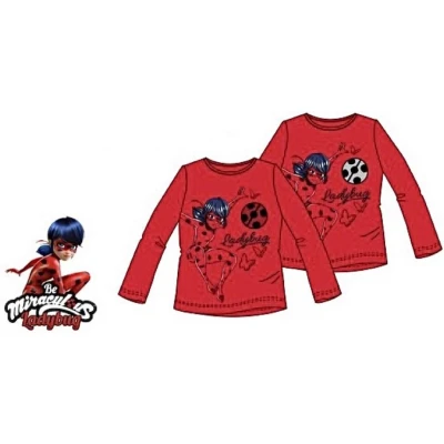 Afbeelding van Miraculous Ladybug Shirt met Lange Mouw Veegpailletten rood maat 110 (5 jaar)