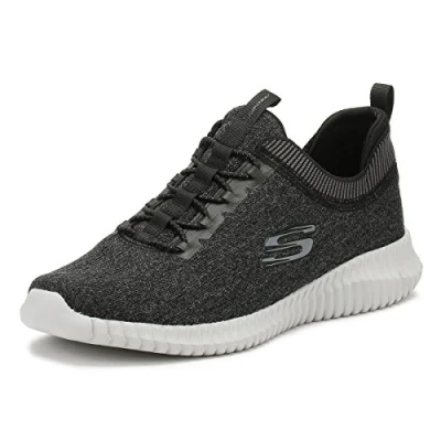 Afbeelding van Skechers Elite Flex Hartnell lage schoenen voor heren, Zwart Grijs Mesh Trim, 43 EU