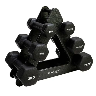 Afbeelding van Tunturi Gewichten Halterset Dumbbell Set Neopreen Dummbbells 1 t/m 3kg 3 Paar