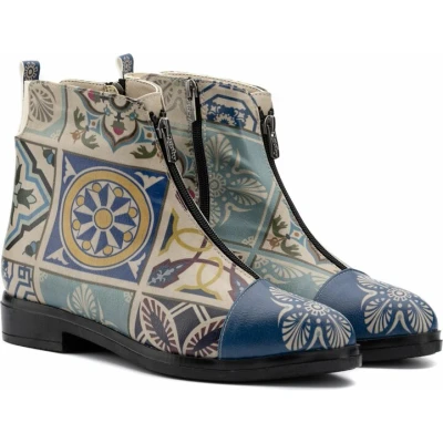 Afbeelding van GOBY Tile Enkel Laars laarzen Damesboots Dames Ankle boot Handmade Maat 36