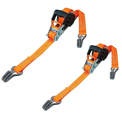 Afbeelding van PETEX 2 x automatische ratelspanband, zelfoprollend, 1 delig, 5 m 35 mm, 1.000/2.000 daN, tot 2000 kg, oranje, dubbele veiligheidshaken