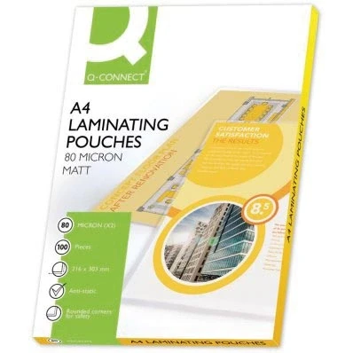 Afbeelding van Q CONNECT lamineeretui A4 2x 80 micron mat 100 stuks lamineerhoes