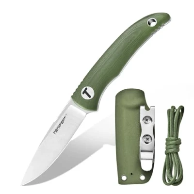 Afbeelding van TONIFE Nova Mini Nekmes 6,8cm Lemmet Full Tang Vast Mes met Kydex Schede en Verstelbare Paracord Lanyard voor Camping Buiten Overleven