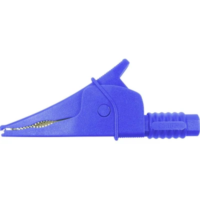 Afbeelding van Cliff Croc Clip Veiligheids krokodilklem Steekaansluiting 4 mm CAT III 1000 V Blauw