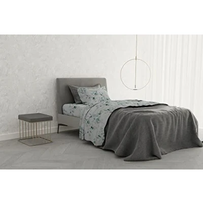 Afbeelding van Italian Bed Linen MB Home Basic &quot;Dafne&quot; lakenset, klimop, eenpersoons