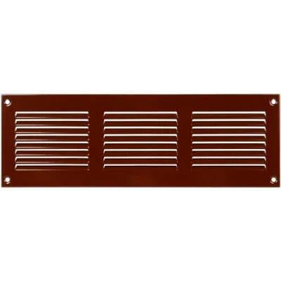 Afbeelding van Vent Systems 30 x 10 cm ventilatierooster bruin metalen luchtteruglooprooster met ingebouwd ongediertebeschermingsscherm