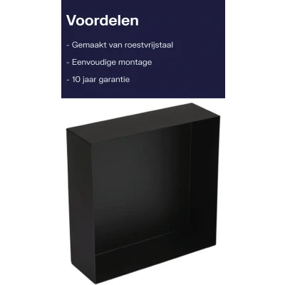 Afbeelding van Plieger Inbox inbouwnis 30x30x10cm matzwart