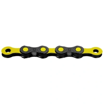 Afbeelding van KMC fietsketting, DLC12 WAXED, 1/2&quot; x 11/128&quot;, 126 schakels, 12 voudig, licht, zwart geel