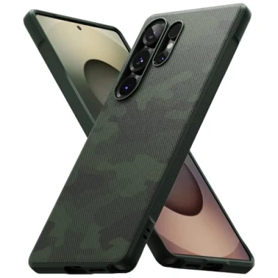 Afbeelding van Ringke Onyx Case Compatibel met Samsung S25 Ultra Hoesje Flexibele Behuizing Matte Textuur Duurzaam Schokbestendig Hoes voor Galaxy Cover Camo Green