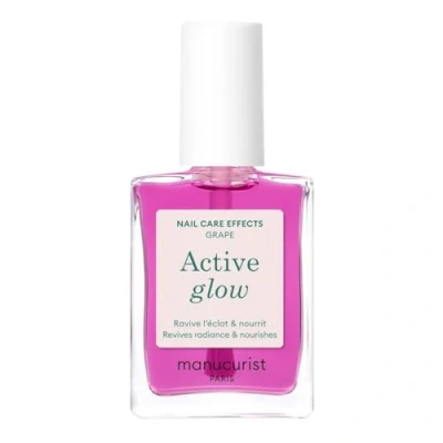 Afbeelding van Manucurist Active Glow Grape All in One Perfecter Nagellak &amp; Verzorging Veganistisch Made France Ultra Glowy Lilac Spiegelachtige Glans Nagel Concealer Plantaardige ingrediënten