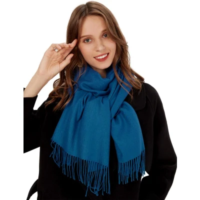Afbeelding van Geweo Sjaal Dames Wintersjaal 200*70 cm Omslagdoek Stola Blauw