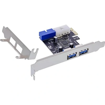 Afbeelding van InLine Interfacekaart, 3x USB 3.2 Gen.1, (2 A + 1 Combo poort) PCIe, incl. sleuf met laag profielb, Controlekaart