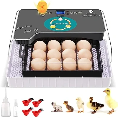 Afbeelding van broedmachine, volautomatisch, voor kippeneieren, 9 35 eieren, broedapparaat, incubator met efficiënte ledverlichting, kippengans, eenden, duiven, kwartels, vogel