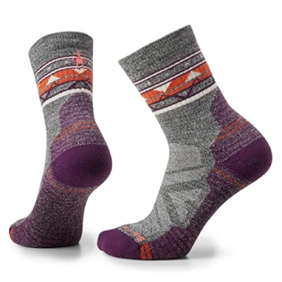 Afbeelding van Sok Smartwool Women Hike Light Cushion Zig Zag Valley Mid Crew Socks Ash Charcoal M