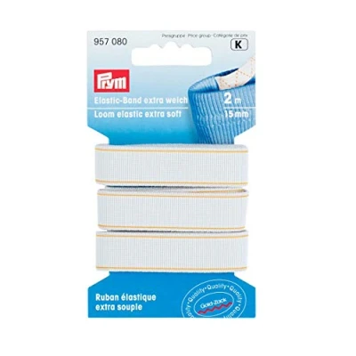 Afbeelding van Prym 957080 Band elastiek, extra zacht, wit, 2m x 15mm
