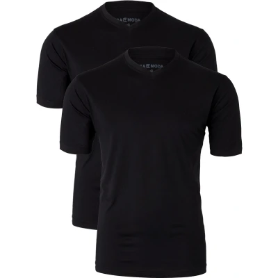 Afbeelding van CASA MODA T shirts (2 pack) V neck zwart Maat: 7XL