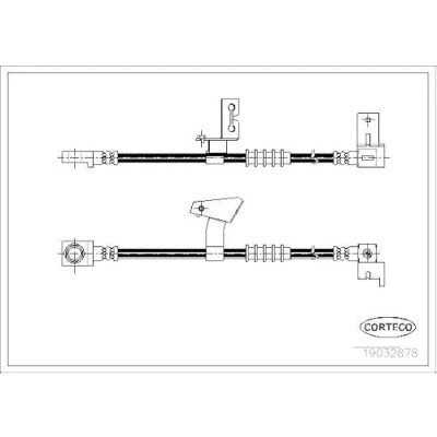 Afbeelding van CORTECO 19032878 Remslang Vooras rechts 525mm CHRYSLER: Neon I 2.0 16V, 1.8 16V 1994 1999