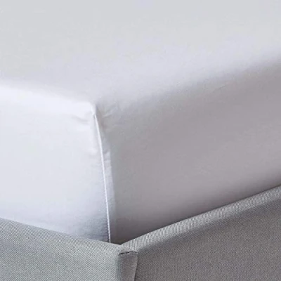 Afbeelding van HOMESCAPES 1000 Thread Count Egyptisch katoen Wit Diep hoeslaken (12 inch) Super King Size Luxe Laken met volledig elastische rok