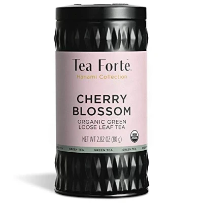 Afbeelding van Tea Forte Cherry Blossoms biologische groene thee, voor 35 50 kopjes, 2,82 ounce losse theebus