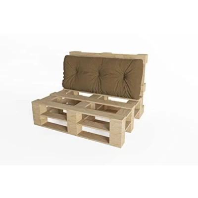 Afbeelding van Chilly Pilley Palletkussen Schuimvlokken Palletmeubel Palletbank Rugleuning Zitkussen Zijkussenset (Rugkussen 120 X 60 Bruin)