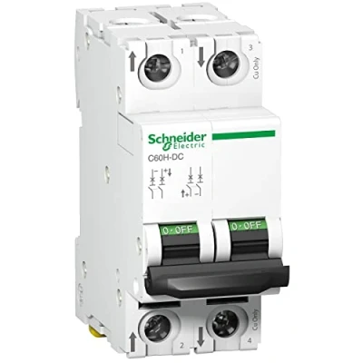 Afbeelding van Schneider electric c60h installatieautomaat 2 polig 6ka c karakteristiek 4a 4 modulen a9n61524