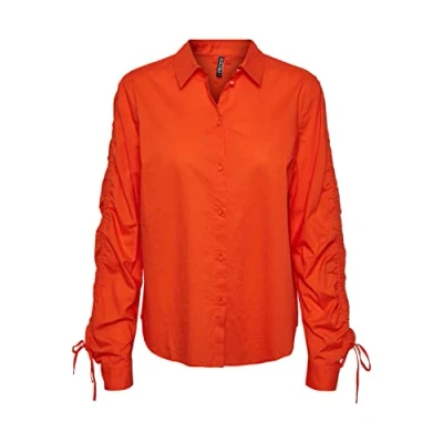 Afbeelding van PCBRENNA LS Detail Shirt BC, rood/oranje, XS