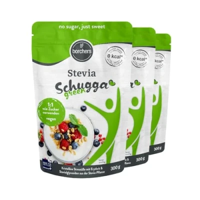 Afbeelding van 3 x Borchers Stevia Kristallijne zoetheid, met erythritol, non action, zoetstof, suikeralternatief 300g