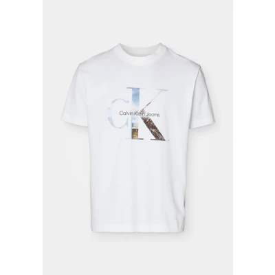 Afbeelding van Calvin Klein Jeans Photo Monogram TEE Unisex Tshirt print, Maat: Large, Bright white