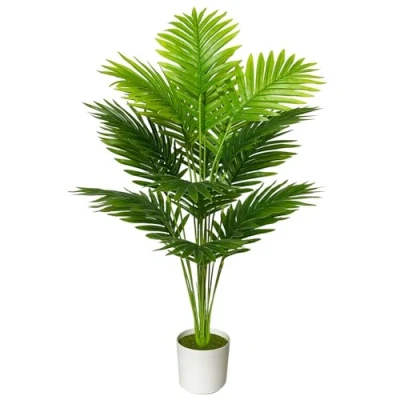Afbeelding van AIVORIUY Kunstmatige Areca Palmplant Nep Tropische Boom Perfecte Kunstplanten in Pot voor Binnen Buiten Huis Thuiskantoor Bruiloft Tuin Moderne Decoratie Housewarming Gift (80 cm Hoge Palm)
