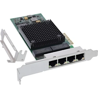 Afbeelding van InLine® Quad Gigabit netwerkkaart, 4x RJ45 1 Gb/s, PCIe x4