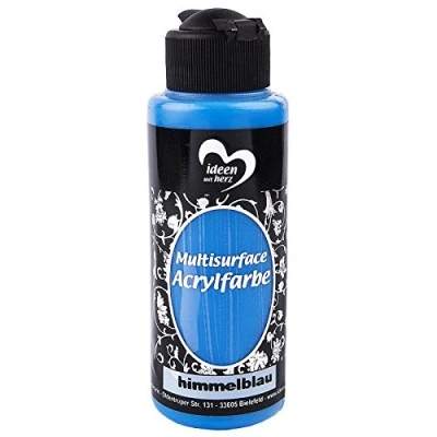 Afbeelding van Acrylverf &quot;Multisurface&quot; Multifunctionele verf voor het schilderen van hout, glas, polyester, keramiek, porselein, terracotta, piepschuim, stof, leer universele op waterbasis 120 ml (hemelsblauw)