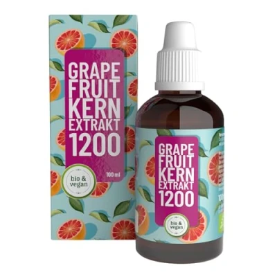 Afbeelding van Biologische grapefruitpitextract druppels hoge dosis, 1200 mg bioflavonoïden op 100 ml veganistisch, 100% natuurlijk geproduceerd en laboratoriumgetest in Duitsland 1845 grapefruit bittere