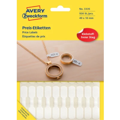 Afbeelding van Etiket Avery Zweckform 3335 49x10mm wit 924stuks