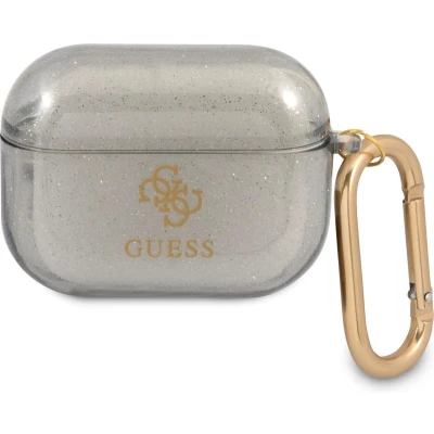 Afbeelding van Guess 4G TPU Glitter Case voor Apple Airpods Pro 1 (1e generatie) Zwart