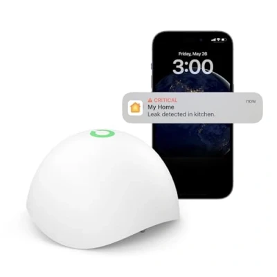Afbeelding van Meross Waterleksensor met Apple HomeKit, vereist Hub, intelligente domotiek en detector voor alarmsysteem, watersensor keuken, badkamer, kelder