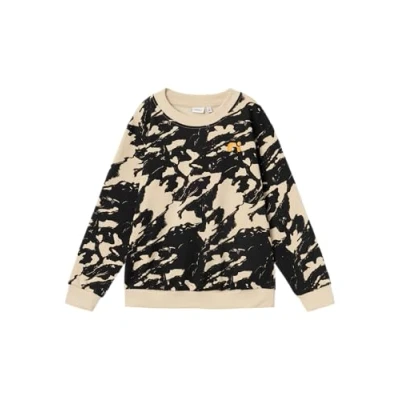 Afbeelding van NAME IT KIDS sweater NKMNIFINGO met all over print zand/zwart