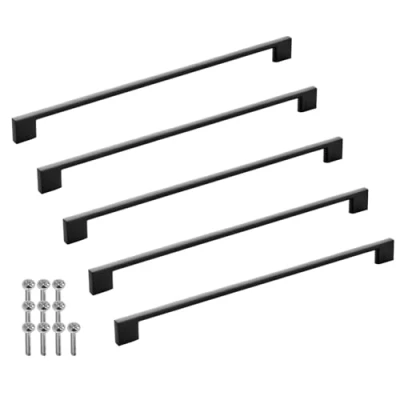 Afbeelding van SOTECH 5 stuks meubelgrepen BLACKLINE XII BA 320 mm zwart mat aluminium (lengte 350 mm, breedte 9 hoogte 28 mm) design beugelgrepen