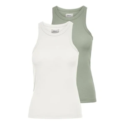 Afbeelding van ONLY Onllindsay TANK 2 PACK Top, Dames, Maat: XL, Cloud dancer