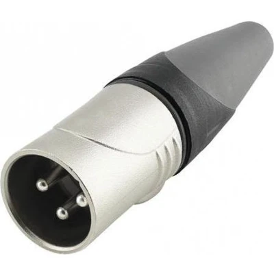 Afbeelding van Hicon HI X3CM HD XLR connector Stekker, recht Aantal polen: 3 Zwart, Zilver 1 stuk(s)
