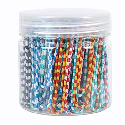 Afbeelding van NC 100 stuks grote gekleurde paperclips paperclip kantoorbenodigdheden clips voor papierwerk vinyl gecoate kleurrijke gestreepte kantoor school documenten