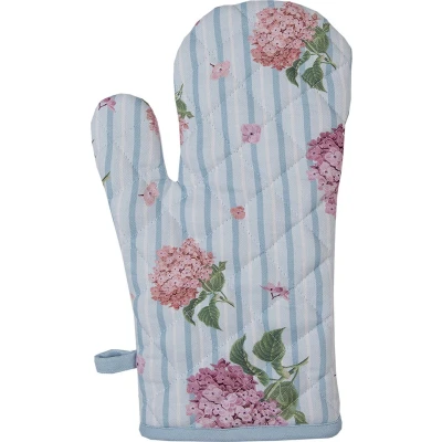 Afbeelding van Clayre &amp; Eef Kind Ovenwant 12x21 cm Blauw Roze Katoen Hortensia Ovenhandschoen