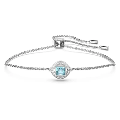 Afbeelding van Swarovski Angelic Square armband, Blauw, Rodium toplaag