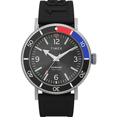 Afbeelding van Timex Standard Diver Horloge black/silvercoloured, Heren, Maat: One Size, Black/silver coloured