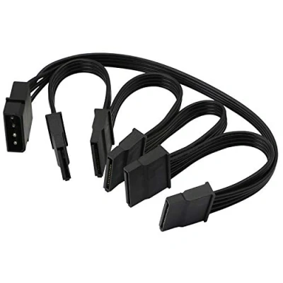 Afbeelding van 4pin Molex naar 15 Pin SATA Splitter Power Kabel,Gelrhonr LP4 5x15 Conversion Line Extension Y Kabel voor Harde Schijf