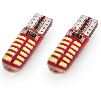 Afbeelding van T10 3014 24 SMD CANBUS 2 stuks wit
