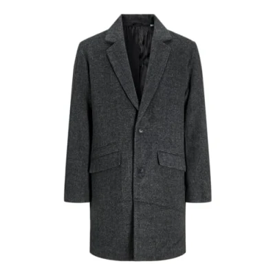 Afbeelding van JACK &amp; JONES Heren Jjhays Wool Blend Coat mantel, donkergrijs gemêleerd/detail: HERRINGBONE, S
