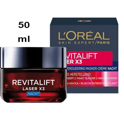 Afbeelding van L’Oréal Paris Gezichtcreme (Nachtcrème) Revitalift Laser X3 Corrigeert de rimpels 50 ml