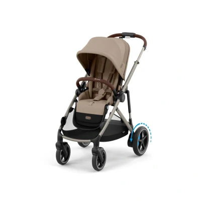 Afbeelding van Cybex e Gazelle S Kinderwagen Compleet Almond Beige Taupe Frame